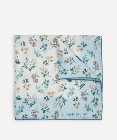 Liberty Mens Annie Silk Pocket Square In Blue