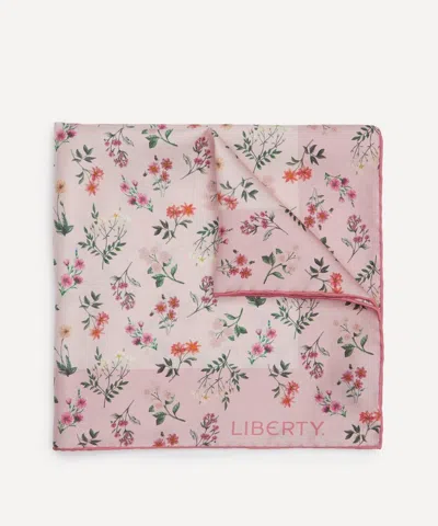 Liberty Mens Annie Silk Pocket Square In Pink