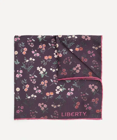 Liberty Mens Annie Silk Pocket Square In Purple
