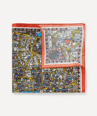Liberty Mens Big Smoke Silk Twill Pocket Square