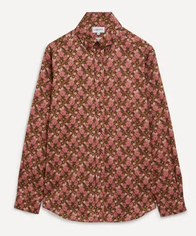 Liberty Mens Button-down Regular Fit Shirt In Miss Maud In Brown