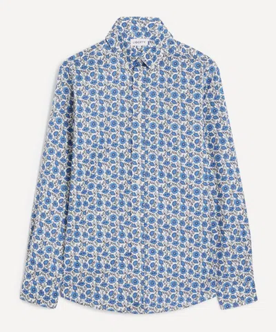 Liberty Mens Button-down Regular Fit Cotton Shirt In Astell Reece In Blue
