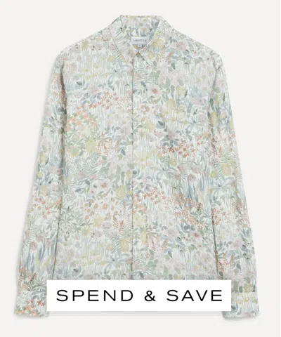 Liberty Mens Classic Fit Hemp Shirt In Faria Flowers In Green
