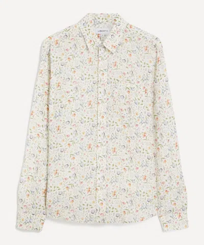 Liberty Mens Classic Fit Hemp Shirt In Robin Emily Blooms In Animal Print
