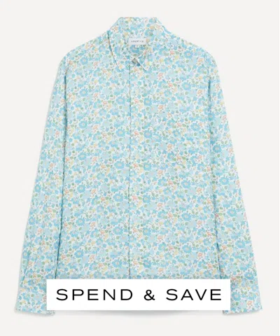 Liberty Mens Classic Fit Hemp Shirt In Stoneley Rose In Multi