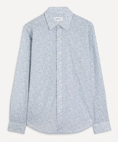 Liberty Mens Classic Fit Tana Lawn Cotton Shirt In Daisy Paisley In Blue
