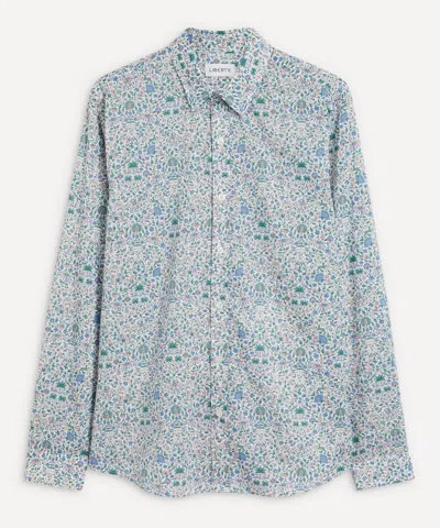 Liberty Mens Classic Fit Tana Lawn Cotton Shirt In Imran B In Blue