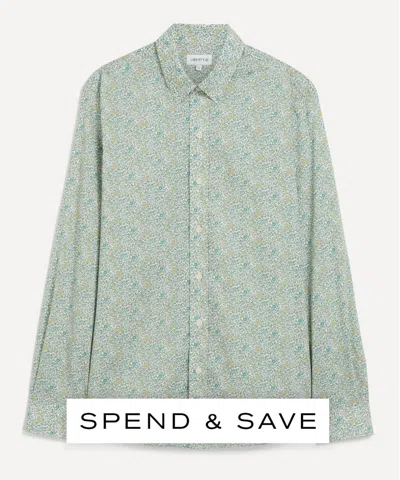Liberty Mens Classic Fit Tana Lawn Cotton Shirt In Katie And Millie In Gray