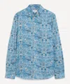 Liberty Mens Classic Fit Tana Lawn Cotton Shirt In Oscar's Palace In Blue