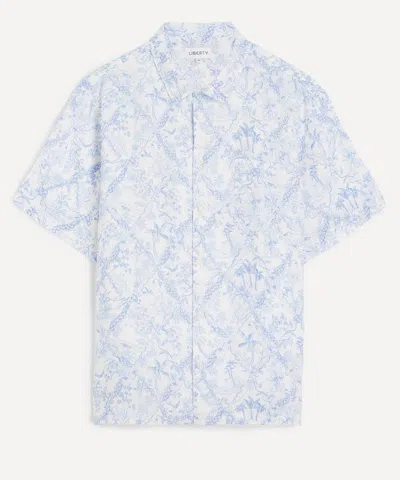 Liberty Mens Cuban Collar Hemp Shirt In Summer Toile In Multi