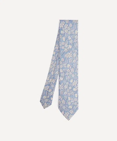 Liberty Mens Edenham Haze Silk Tie In Blue