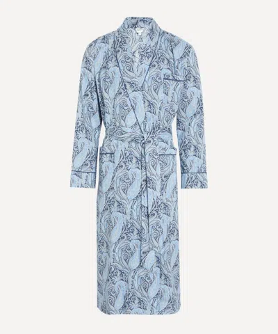 Liberty Mens Felix And Isabelle Tana Lawn Cotton Classic Robe In Blue