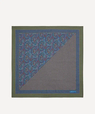 Liberty Mens Gabriel Paisley 65x65 Scarf In Blue