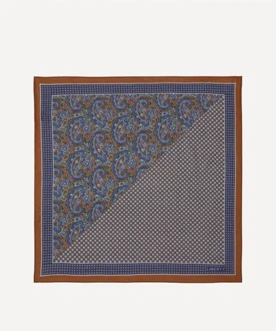 Liberty Mens Gabriel Paisley Silk Scarf In Gold