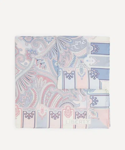 Liberty Mens Harlequin Paisley Silk Pocket Square In Pink