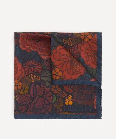 Liberty Mens Heritage Garden Silk Pocket Square In Multi