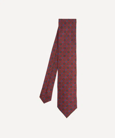 Liberty Mens K11 Floral Geo Madder Silk Tie In Brown