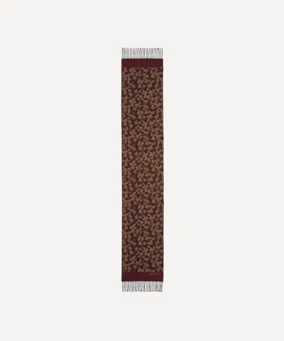 Liberty Mens Laith 35x180 Jacquard Wool Scarf In Brown