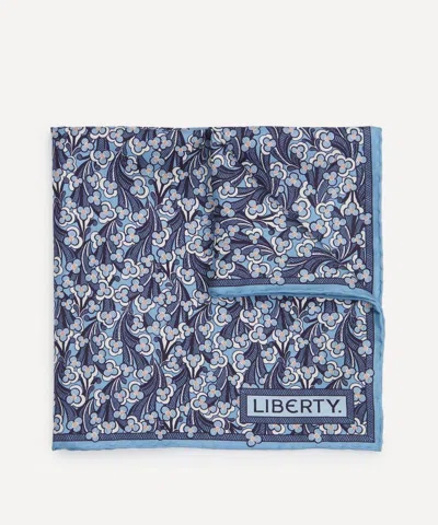 Liberty Mens Laith Silk Pocket Square In Blue