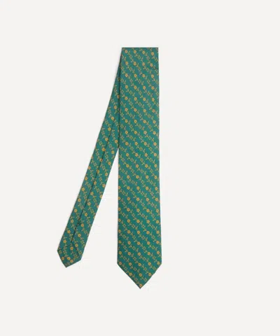 Liberty Mens Needlework Floral Silk Tie In Gray