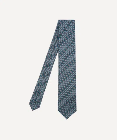 Liberty Mens Overton Silk Tie In Mid Grey