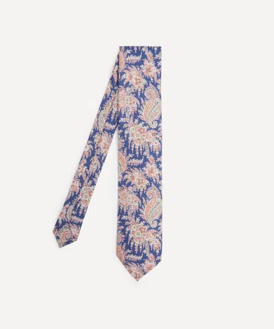 Liberty Mens Palm Willow Silk Tie In Navy
