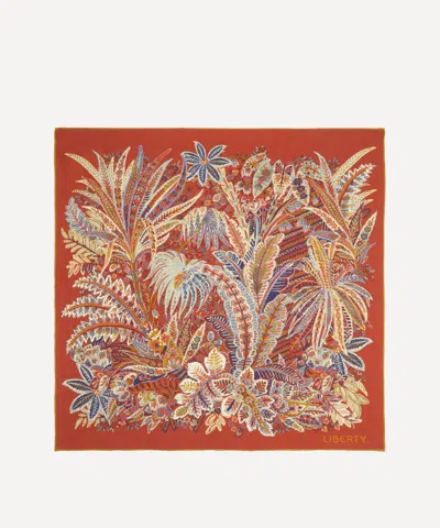 Liberty Mens Persian Verdure Silk Pocket Square In Brown