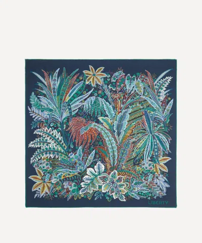 Liberty Mens Persian Verdure Silk Pocket Square In Blue