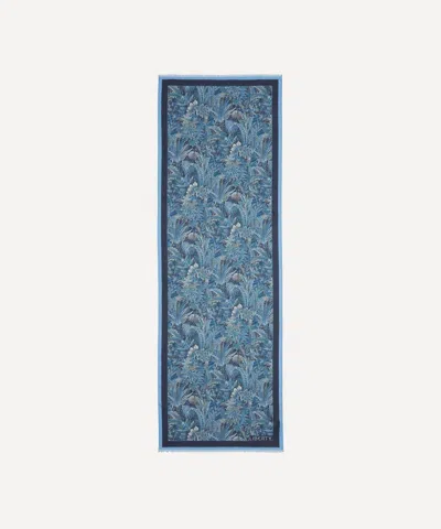 Liberty Mens Persian Voyage 60x180 Modal-wool Scarf In Blue