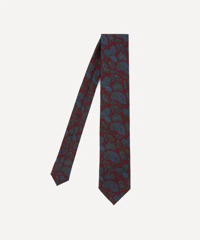 Liberty Mens Shortland Silk Tie In Burgundy
