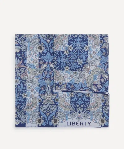 Liberty Mens Strawberry Thief Stripe Silk Pocket Square