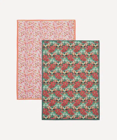 Liberty Merry Mews And Wiltshire Stars Tea Towels Pack Of 2 In Multi