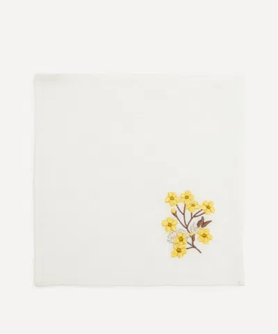 Liberty Mitsi Linen Cocktail Napkins Set Of Four In Yellow