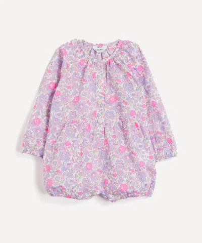 Liberty Neon Betsy Tana Lawn Cotton Button-up Romper 3-24 Months