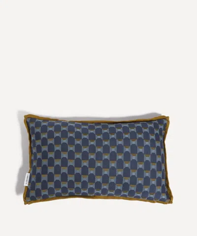 Liberty Obi Check Jacquard Rectangular Cushion In Acacia