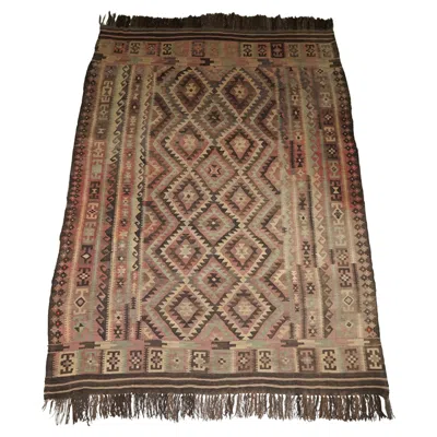 Pre-owned Liberty Of London Huge Antique Liberty's London Aztec Kilim Rug Carpet 380 X 250 Cm With Receipt In Brown