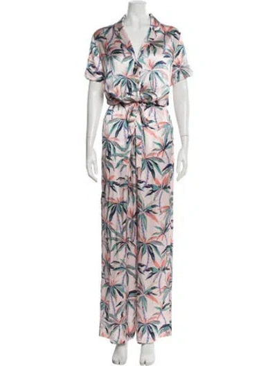 Pre-owned Liberty Of London Silk Floral Print Jumpsuit In Pink