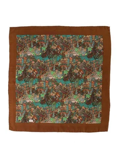 Pre-owned Liberty Of London Silk Printed Scarf In Brown
