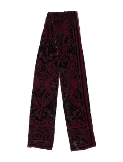 Pre-owned Liberty Of London Stingray Printed Scarf In Burgundy