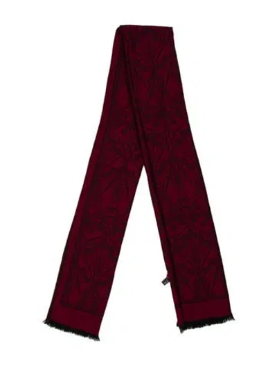 Pre-owned Liberty Of London Wool Printed Scarf In Red