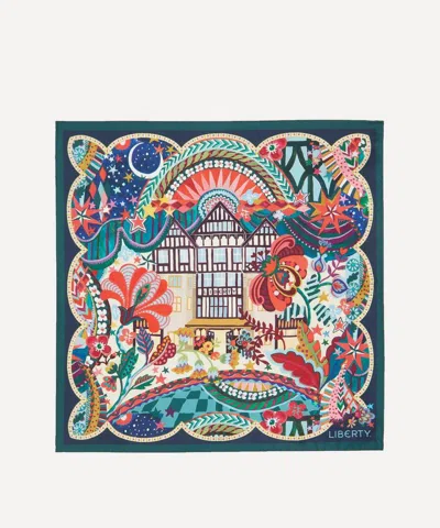 Liberty Stage Silk Scarf 45 In Blue