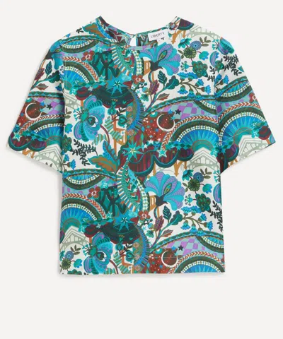 Liberty The  Stage Silk Top In Blue