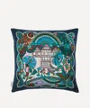 Liberty The  Stage Square Silk Cushion In Green