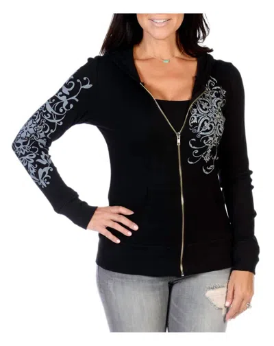 Liberty Wear Razzle Dazzle Hooded Top In Black