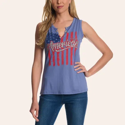 Liberty Wear Women's Blue Proud American Graphic Tank Top In Multi