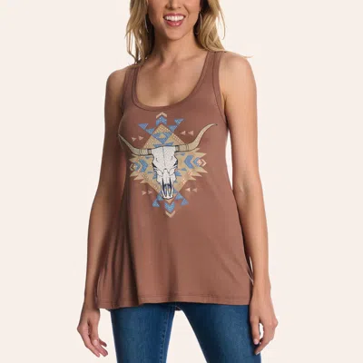 Liberty Wear Women's Brown Bonanza Tank Top In Multi