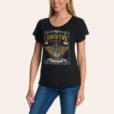 Liberty West Women's Black Country Festival Graphic T-shirt