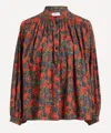 Liberty Women's Clementina Daisy Tana Lawn Boho Shirt In Red