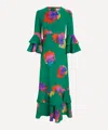 Liberty Women's Cunningham Silk Crepe De Chine Gala Maxi Dress In Green