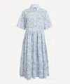 Liberty Women's Delft Lagoon Tana Lawn Cotton Gallery Shirt Dress